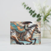 Carte Postale La petite fille sur un cheval Appaloosa (Debout devant)