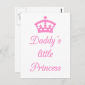 Carte Postale La petite princesse de papa, design de texte avec (Devant / Derrière)