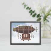 Carte Postale La Petite Rouge Steampunk de l'Aéronef (Debout devant)