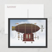 Carte Postale La Petite Rouge Steampunk de l'Aéronef (Devant / Derrière)