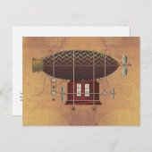 Carte Postale La Petite Rouge Steampunk de l'Aéronef (Devant / Derrière)