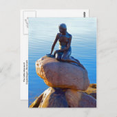 Carte Postale La Petite Sirène à Copenhague, Danemark (Devant / Derrière)