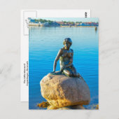 Carte Postale La Petite Sirène Sculpture, Copenhague, Danemark (Devant / Derrière)
