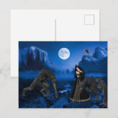 Carte Postale La peur de l'Halloween du loup-garou et du vampire (Devant / Derrière)