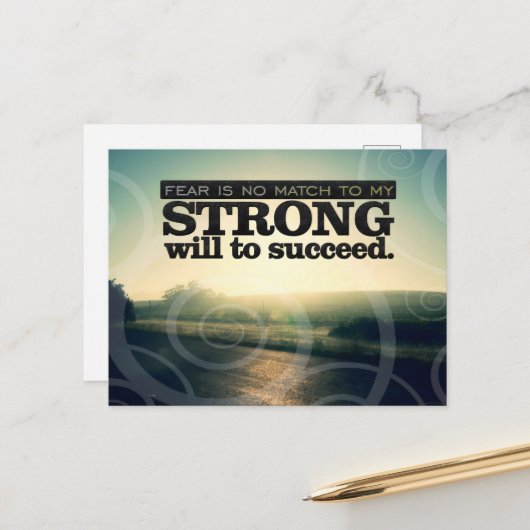 Carte Postale "La peur ne correspond pas" Motivation Affirmation (Devant/Arrière en situation)