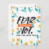 Carte Postale La Peur Pas Isaïe Bible Verse Conception Inspirant (Devant / Derrière)
