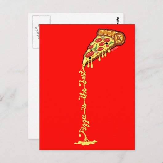 Carte Postale La pizza est la meilleure (Devant / Derrière)