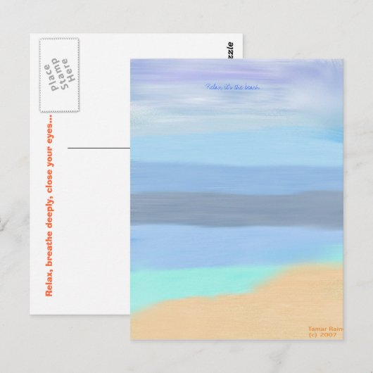 Carte Postale La plage (Devant / Derrière)