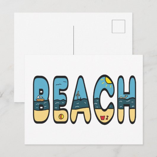 Carte Postale La Plage (Devant / Derrière)