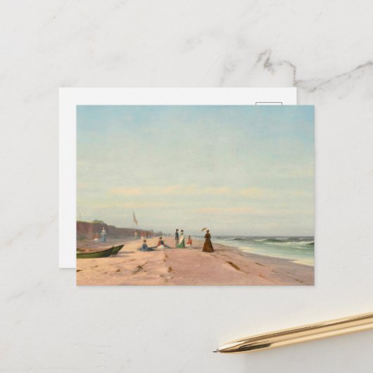 Carte Postale La Plage À Long Branch, New Jersey (Devant/Arrière en situation)