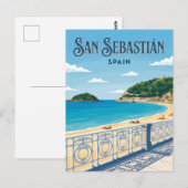 Carte Postale La plage de La Concha Espagne (Devant / Derrière)