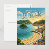 Carte Postale La plage de La Concha Espagne (Devant / Derrière)