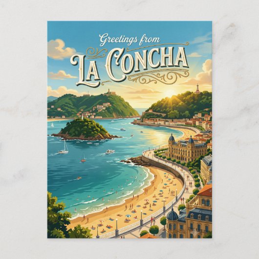 Carte Postale La plage de La Concha Espagne (Devant)