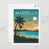 Carte Postale La plage de Marbella (Devant / Derrière)