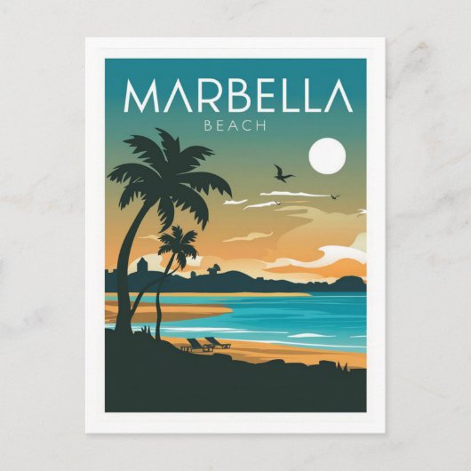 Carte Postale La plage de Marbella (Devant)