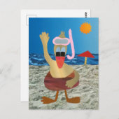 Carte Postale La plage de sable fin en vacances au soleil tropic (Devant / Derrière)