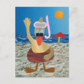 Carte Postale La plage de sable fin en vacances au soleil tropic (Devant)