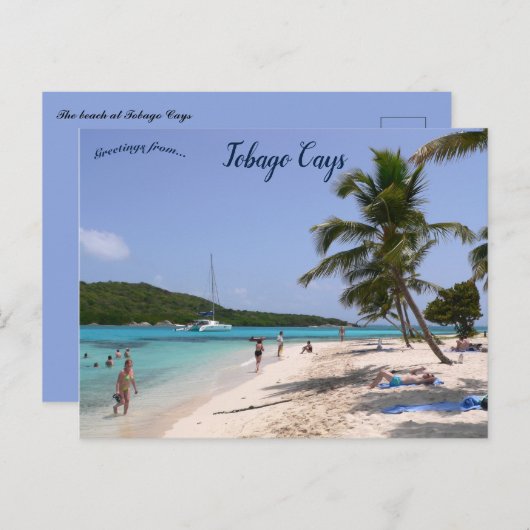 Carte Postale La plage de Tobago Cays (Devant / Derrière)