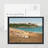 Carte Postale La plage, Dinard, France vintage Photochrom (Devant / Derrière)