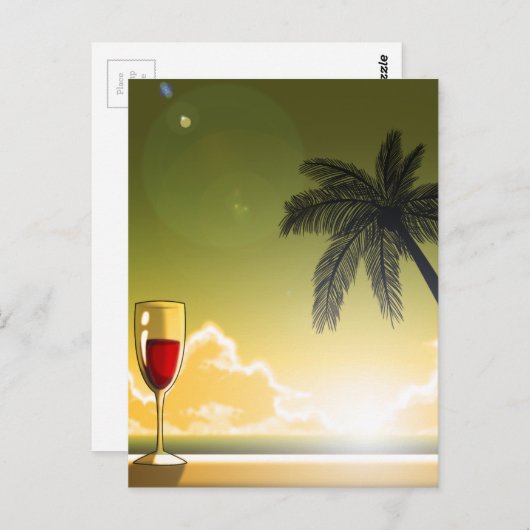 Carte Postale La plage du soir (Devant / Derrière)