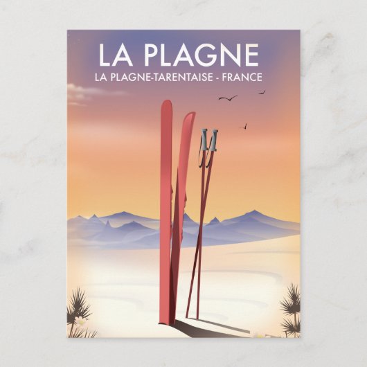 Carte Postale La Plagne, La Plagne-Tarentaise, poster de ski Fra (Devant)