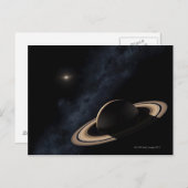 Carte Postale La planète Saturne dans le système solaire, gros p (Devant / Derrière)