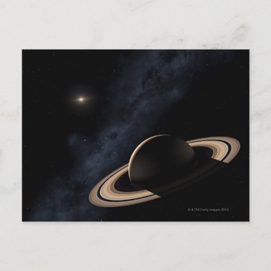 Carte Postale La planète Saturne dans le système solaire, gros p (Devant)
