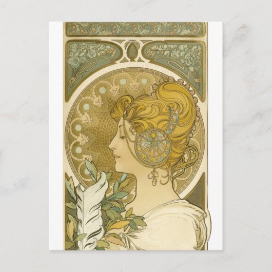 Carte Postale La Plume d'Alphonse Mucha (Devant)