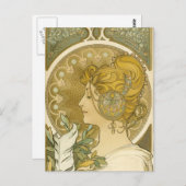 Carte Postale La Plume d'Alphonse Mucha (Devant / Derrière)