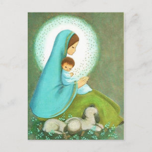 Carte Postale La plus belle Vintage Mid Century Madonna & Child