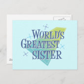 Carte Postale La plus grande soeur du monde (Devant / Derrière)