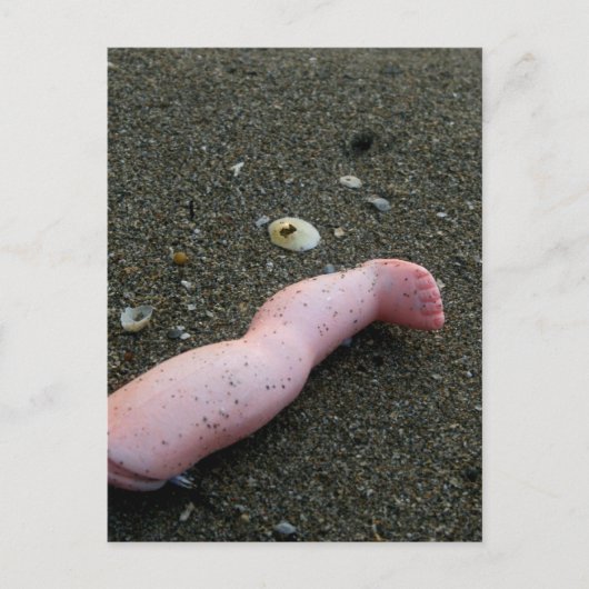 Carte Postale La pollution de la plage une poupée jambe cassée s (Devant)