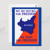 Carte Postale La Pologne 2ème guerre mondiale lutte pour la libe (Devant / Derrière)