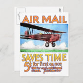Carte Postale La poste aérienne épargne le temps (Devant / Derrière)