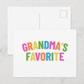 Carte Postale la préférée de grand-mère (Devant / Derrière)