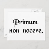 Carte Postale La première chose est de ne pas faire de mal. (Devant / Derrière)