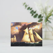 Carte Postale La première course de la Coupe de l'America, 1870, (Debout devant)