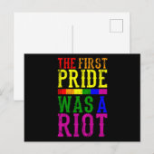 Carte Postale LA PREMIÈRE FIERTÉ ÉTAIT UN MOIS RIOT LGBT Pride L (Devant / Derrière)