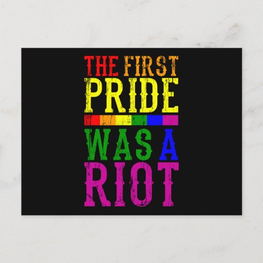 Carte Postale LA PREMIÈRE FIERTÉ ÉTAIT UN MOIS RIOT LGBT Pride L (Devant)