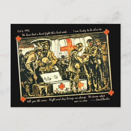 Carte Postale La Première Guerre mondiale a blessé des soldats à (Devant)