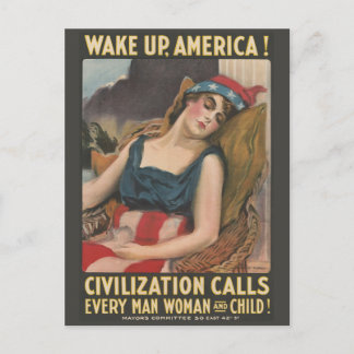 Carte Postale La Première Guerre mondiale vintage réveille l'Amé