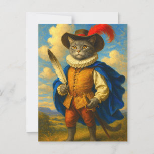 Carte Postale La première lame du roi Un Mousquetaire Chat Hon