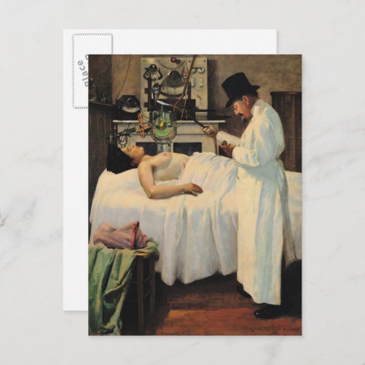 Carte Postale La première tentative de traitement du cancer avec (Devant / Derrière)