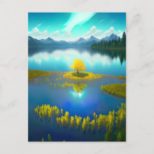 Carte Postale La présence majestueuse d'un arbre jaune