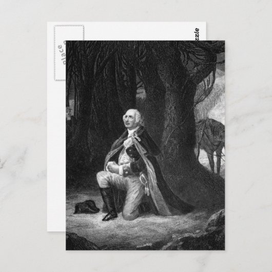 Carte Postale La prière à Valley Forge. Image Gen_War (Devant / Derrière)