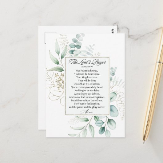 Carte Postale La prière du Seigneur Matthieu 6:9-13 Eucalyptus C (Devant/Arrière en situation)