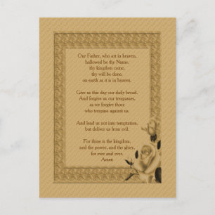 Carte Postale La prière du Seigneur Notre Père Rosebud     