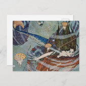Carte Postale « La Princesse Sirène » par Edmund Dulac (Devant / Derrière)