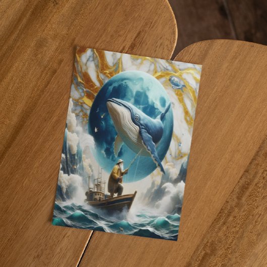 Carte Postale La prise cosmique d'un pêcheur