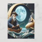 Carte Postale La prise du pêcheur au clair de lune (Devant)